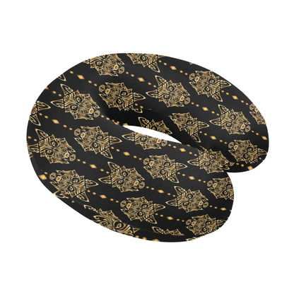 Aztec Wolf Pattern Print Design 04 U-Shaped Travel Neck Pillow
