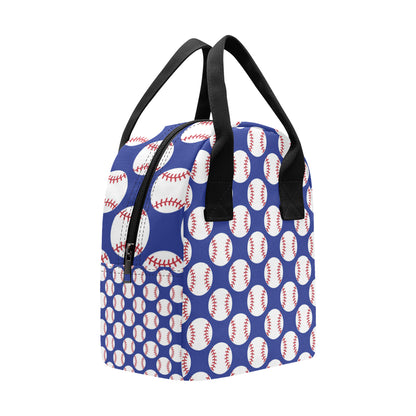 Baseball Blue Background Insulated Lunch Bag