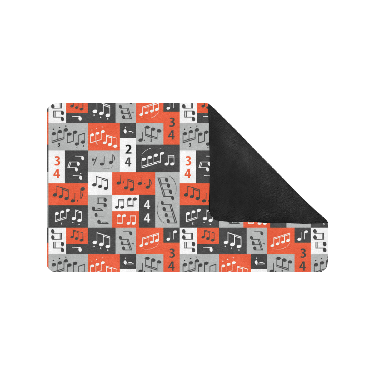 Music Note Design Themed Print Rubber Doormat