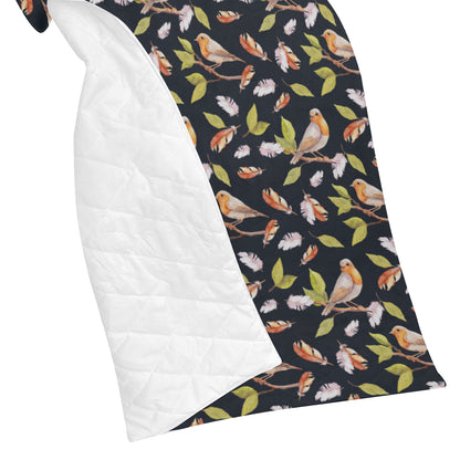 Birds Pattern Print Design 02 Premium Quilt