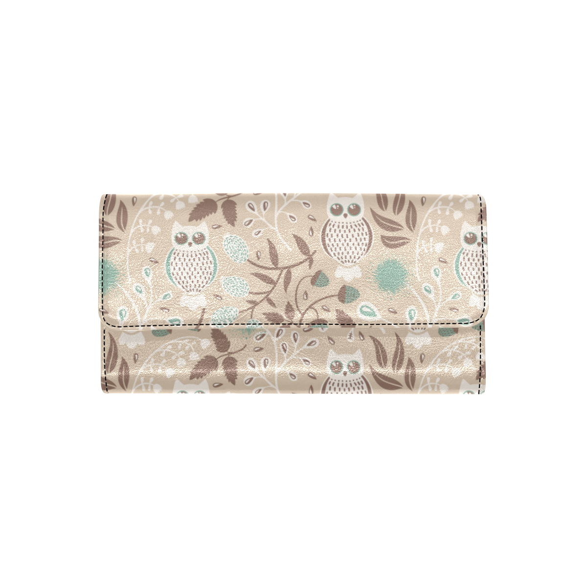 Owl Pattern Print Design A02 Women's Trifold Wallet
