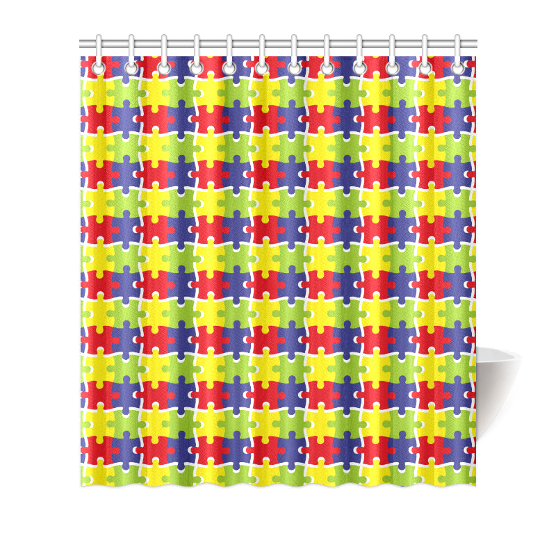 Autism Awareness Pattern Print Design 03 Shower Curtain