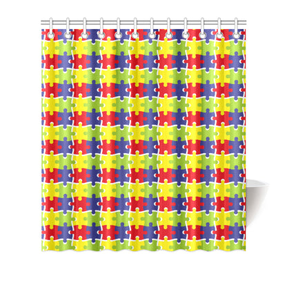 Autism Awareness Pattern Print Design 03 Shower Curtain