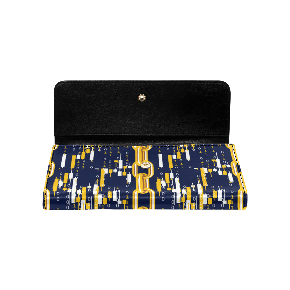 Cryptocurrency Chain Pattern Print Design 03 Women's Trifold Wallet