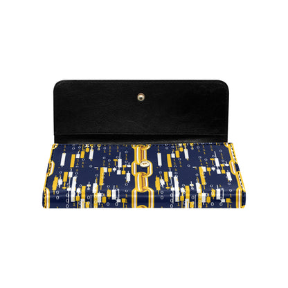 Cryptocurrency Chain Pattern Print Design 03 Women's Trifold Wallet