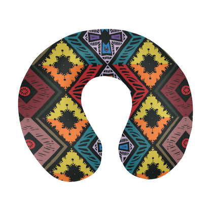 African Pattern Print Design 08 U-Shaped Travel Neck Pillow