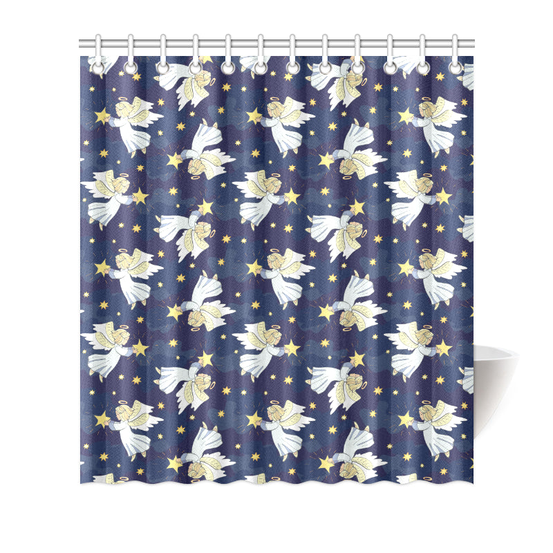 Angel Pattern Print Design 06 Shower Curtain