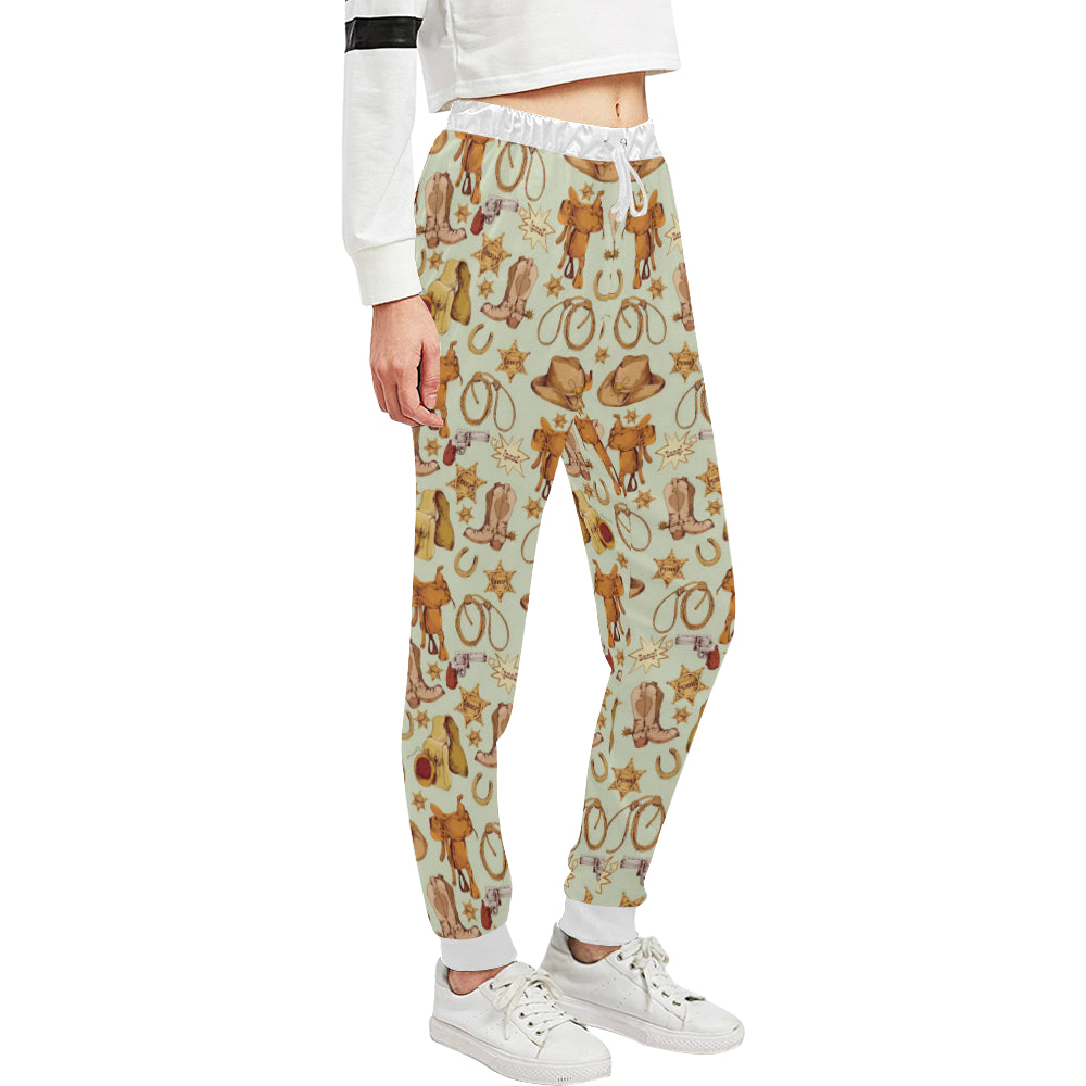 Western Cowboy Design Pattern Unisex Sweatpants