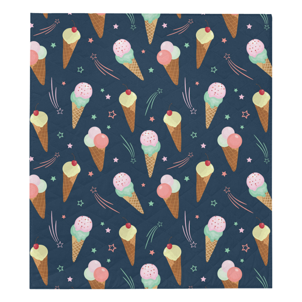 Ice Cream Pattern Print Design 04 Premium Quilt