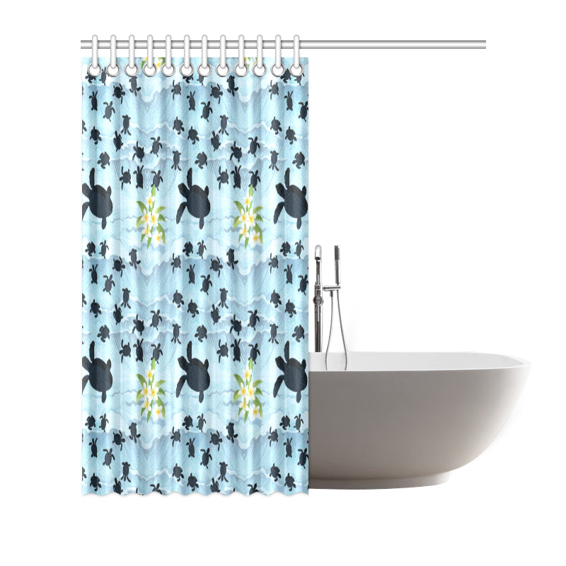 Sea Turtle Pattern Print Design T011 Shower Curtain