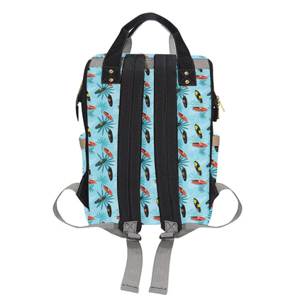 Surfboard Themed Pattern Diaper Bag Backpack