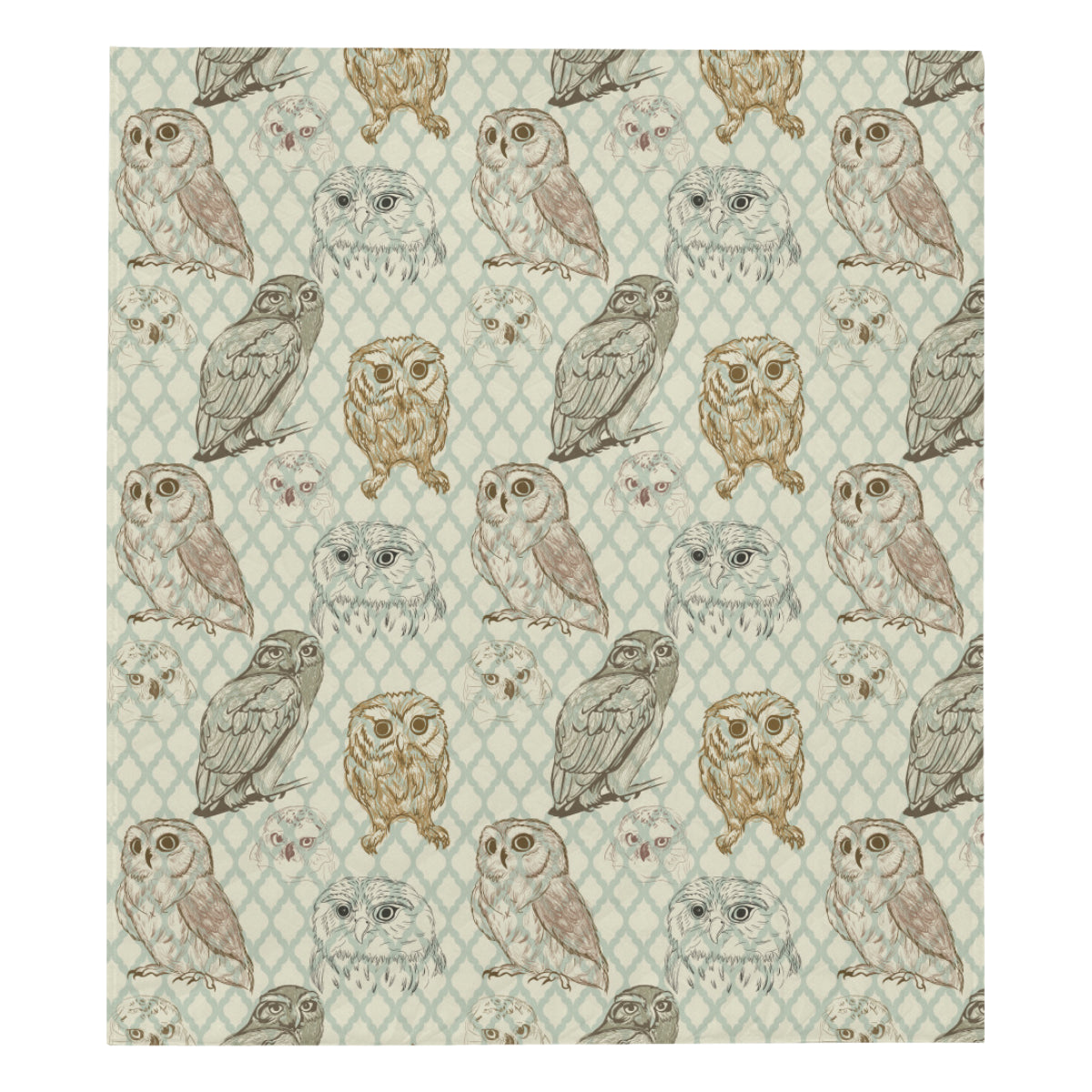 Owl Pattern Print Design A03 Premium Quilt