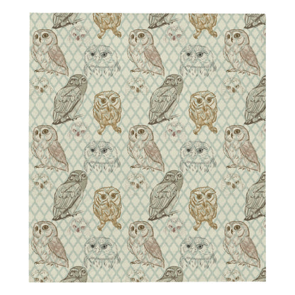 Owl Pattern Print Design A03 Premium Quilt