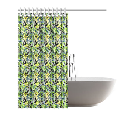 Soccer Ball Themed Print Pattern Shower Curtain