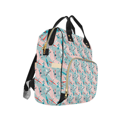 Kayak Pattern Print Design 05 Diaper Bag Backpack