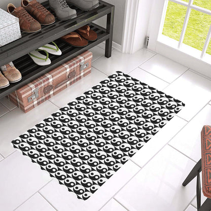 Yin Yang Classic Pattern Design Print Rubber Doormat