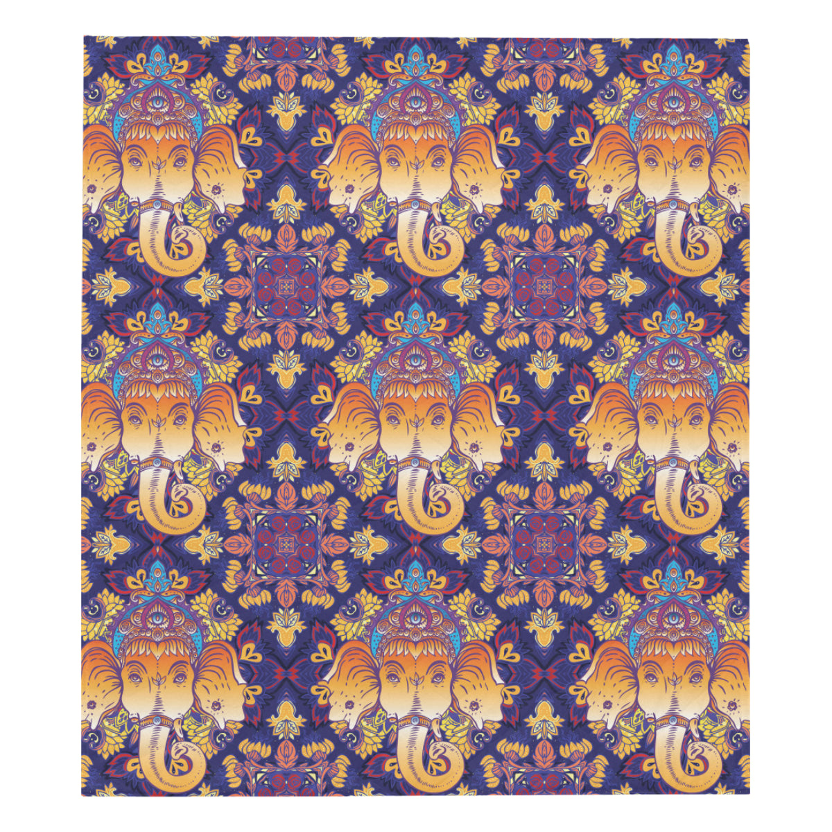 Ganesha Pattern Print Design 01 Premium Quilt