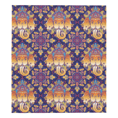 Ganesha Pattern Print Design 01 Premium Quilt