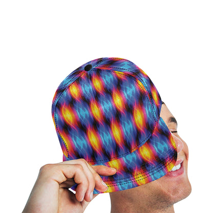 Flame Fire Blue Design Print Snapback Cap