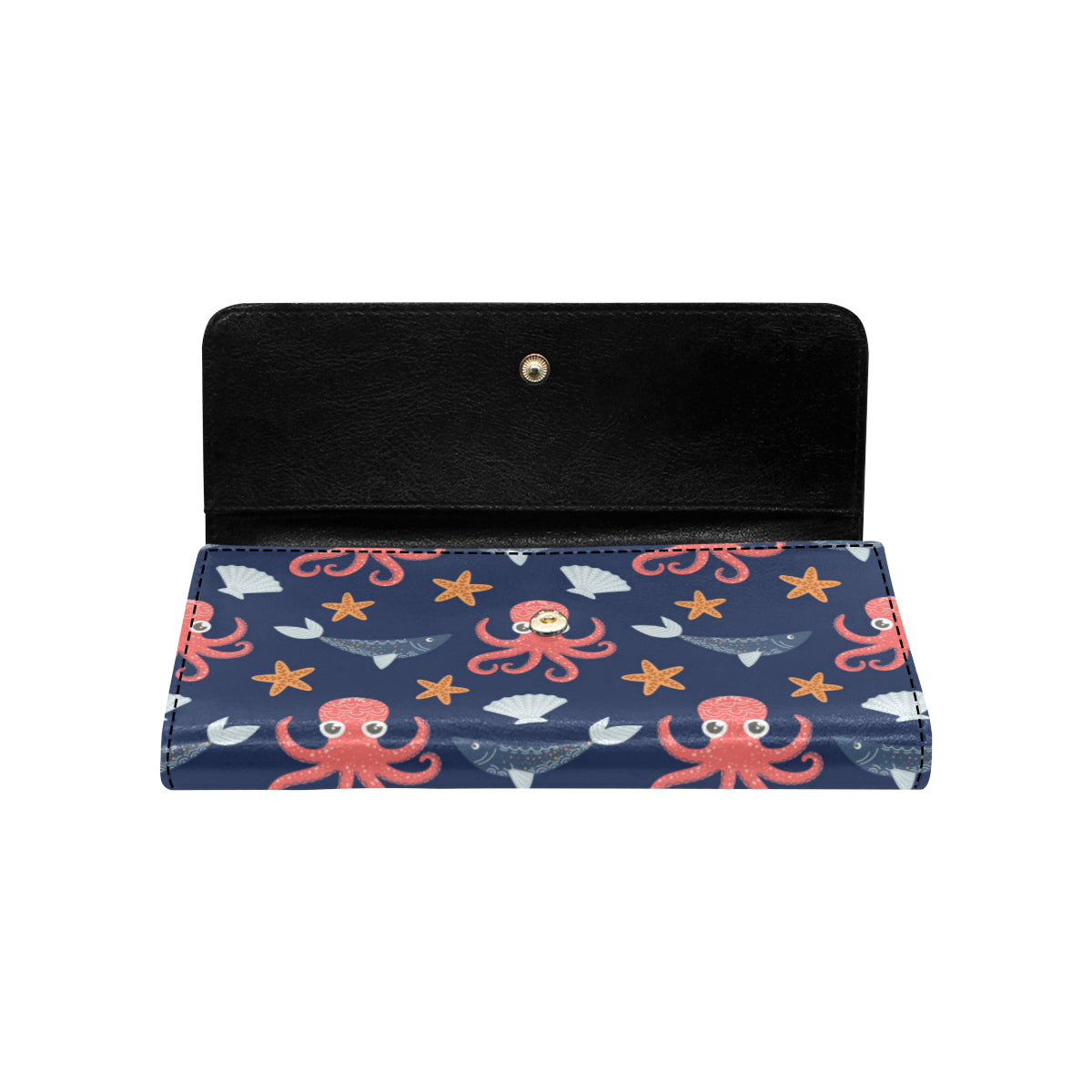 Octopus Pattern Print Design A04 Women's Trifold Wallet