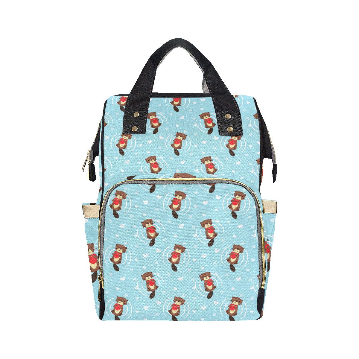 Sea Otter Cute Pattern Print Design 04 Diaper Bag Backpack