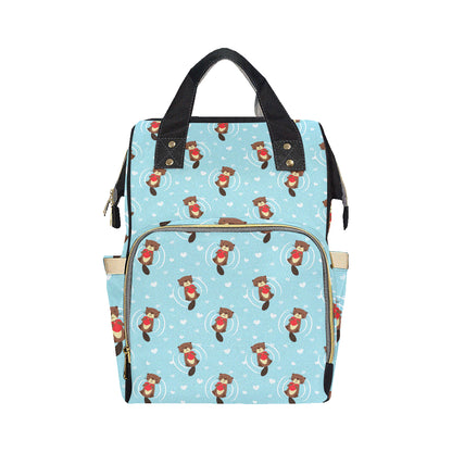 Sea Otter Cute Pattern Print Design 04 Diaper Bag Backpack
