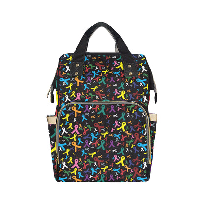 Cancer Awareness Pattern Print Design 03 Diaper Bag Backpack