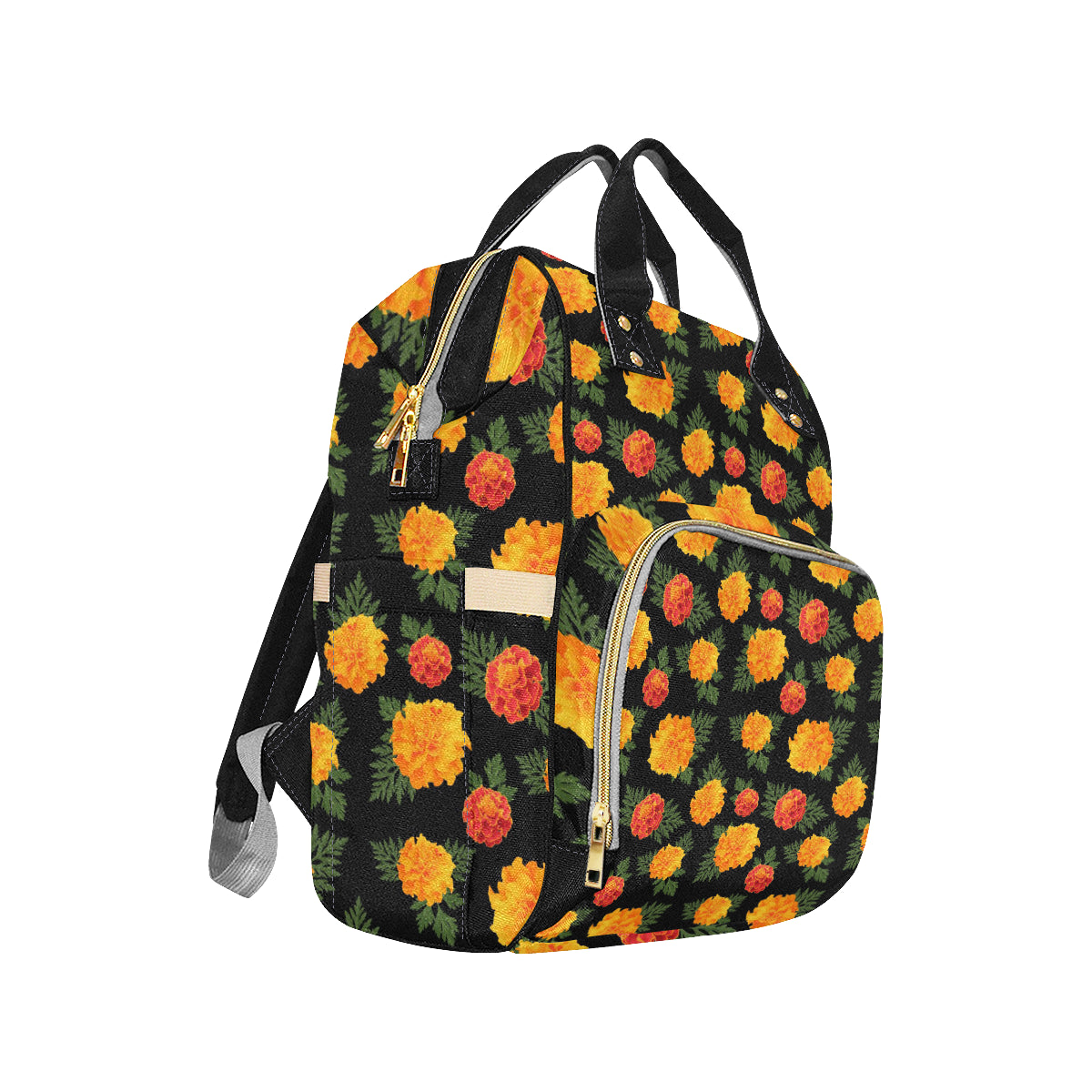 Marigold Pattern Print Design MR05 Diaper Bag Backpack