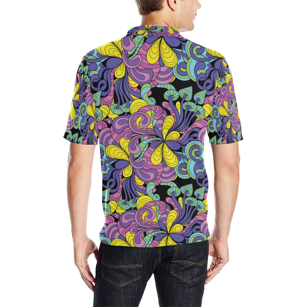 Psychedelic Pattern Print Design A04 Men Polo Shirt