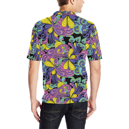 Psychedelic Pattern Print Design A04 Men Polo Shirt