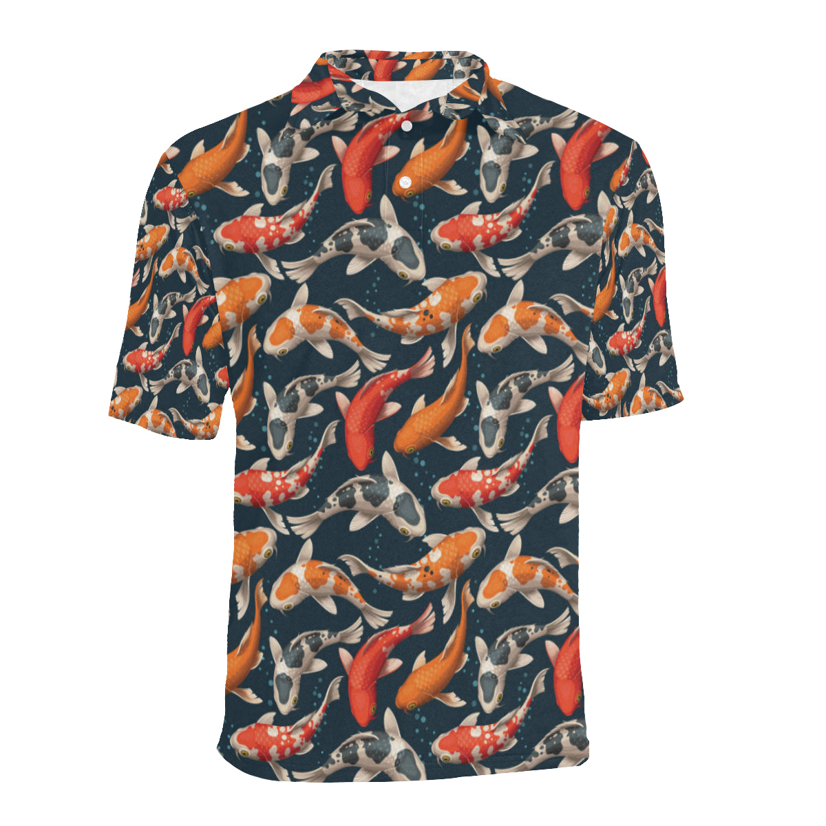 Koi Carp Cute Design Themed Print Men Polo Shirt