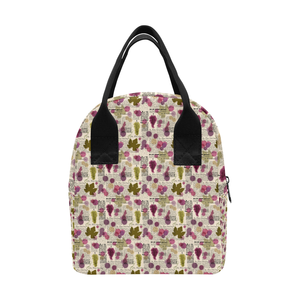 Wine Style Design Print Insulated Lunch Bag