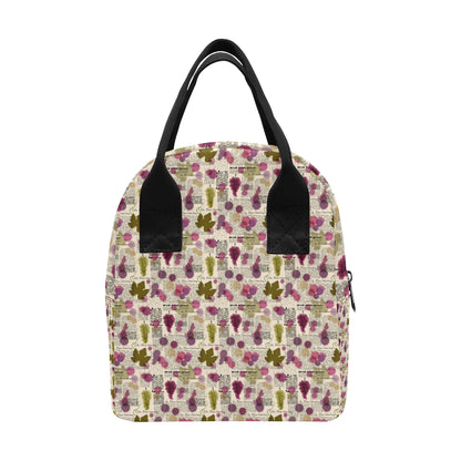 Wine Style Design Print Insulated Lunch Bag