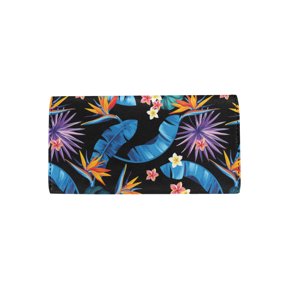 Tropical Flower Pattern Print Design TF018 Women's Trifold Wallet