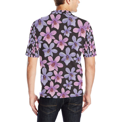 Orchid Pattern Print Design OR08 Men Polo Shirt