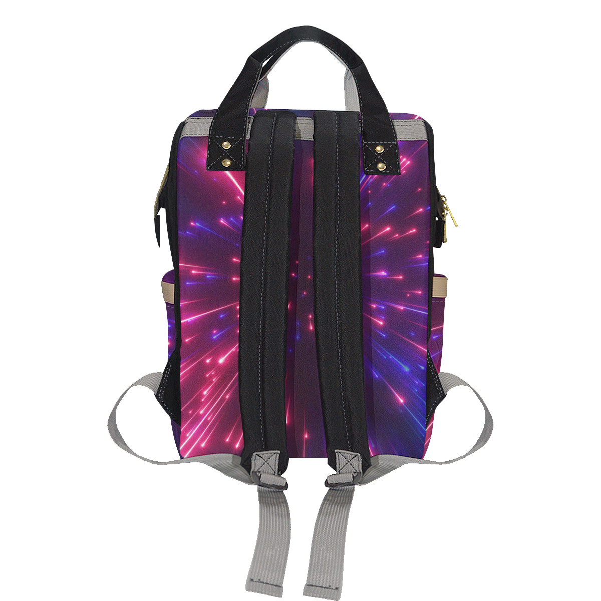 Celestial Purple Blue Neon Speed Light Diaper Bag Backpack