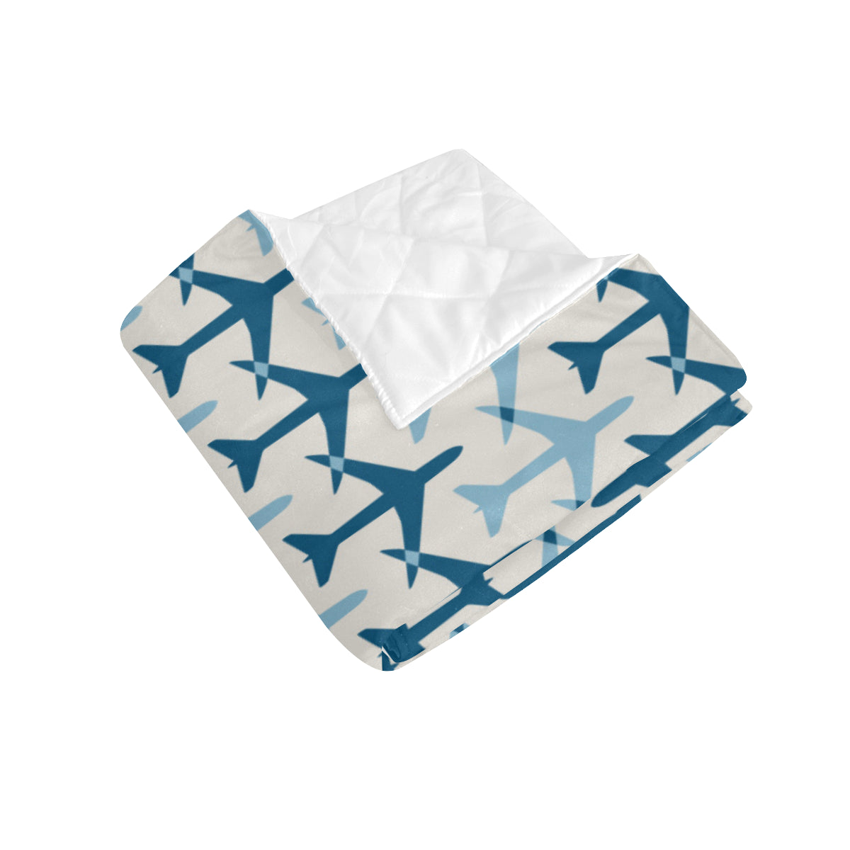 Airplane Pattern Print Design 04 Premium Quilt