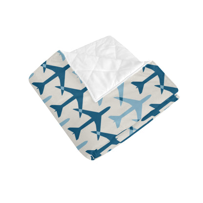 Airplane Pattern Print Design 04 Premium Quilt
