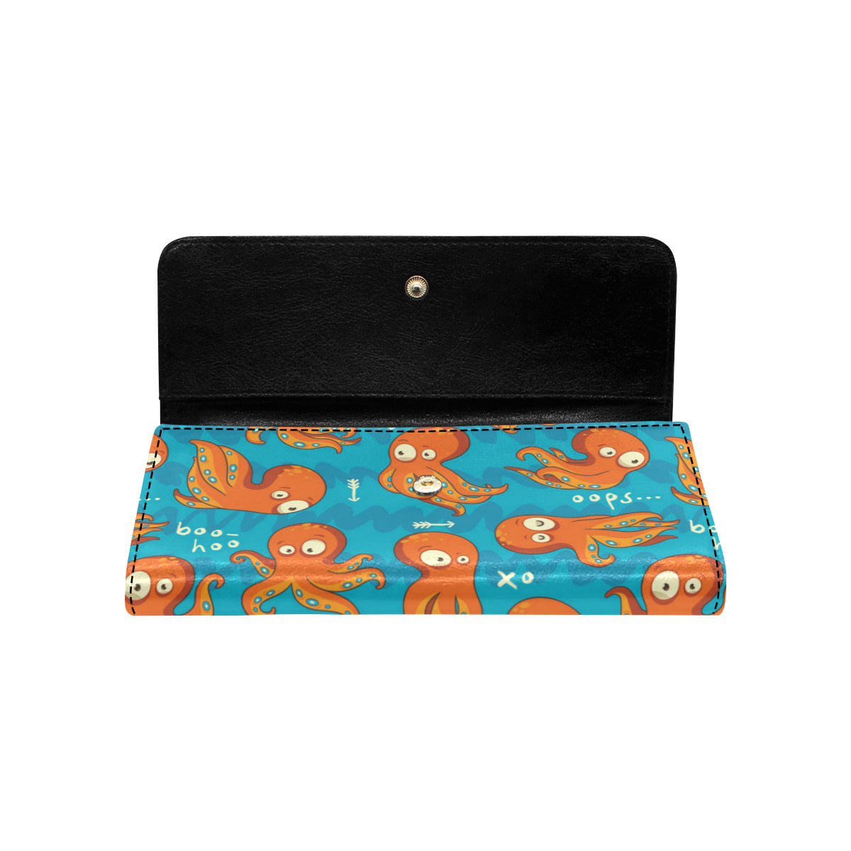 Octopus Pattern Print Design A02 Women's Trifold Wallet