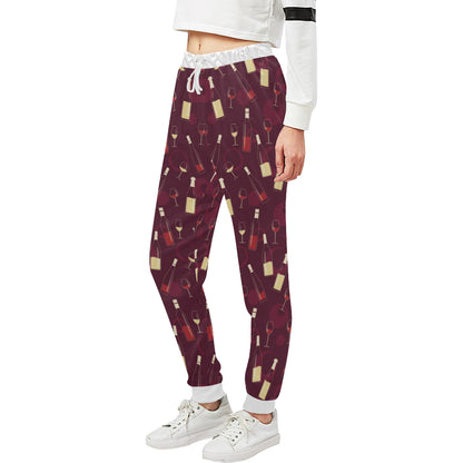 Wine Themed Pattern Print Unisex Sweatpants