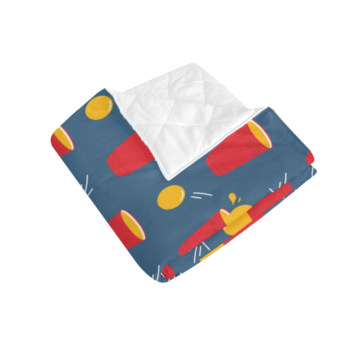 Beer Pong Pattern Print Design 02 Premium Quilt