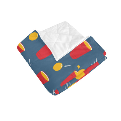 Beer Pong Pattern Print Design 02 Premium Quilt