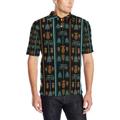 Hawaiian Themed Pattern Print Design H023 Men Polo Shirt
