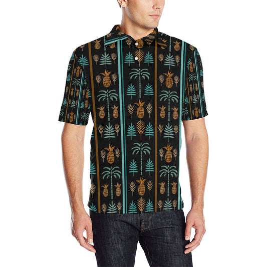 Hawaiian Themed Pattern Print Design H023 Men Polo Shirt