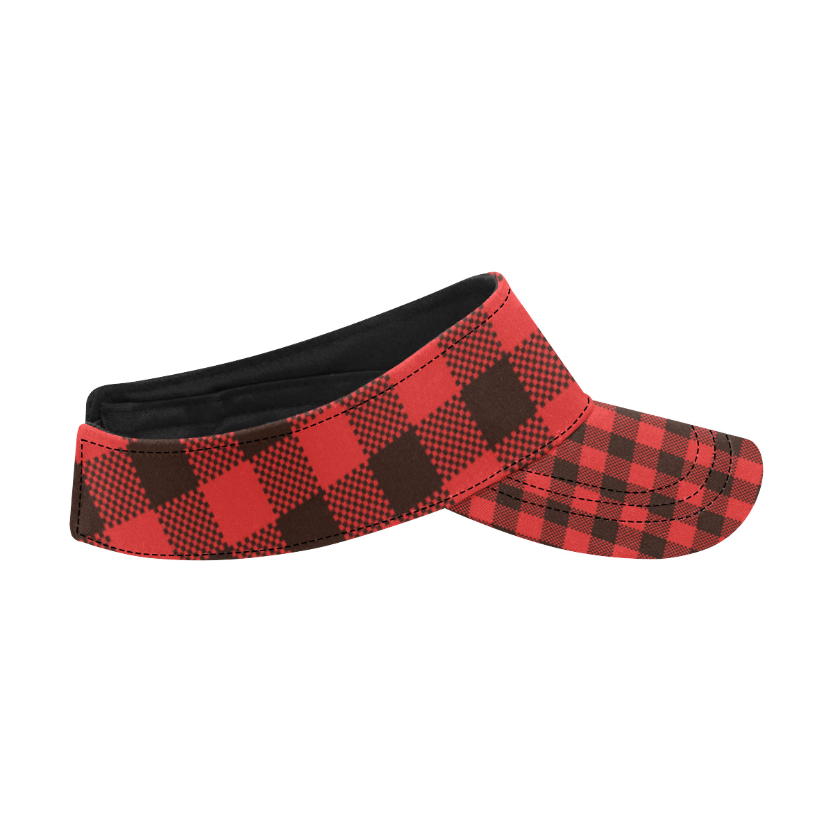 Buffalo check Red Pattern Print Design 05 Unisex Sun Visor
