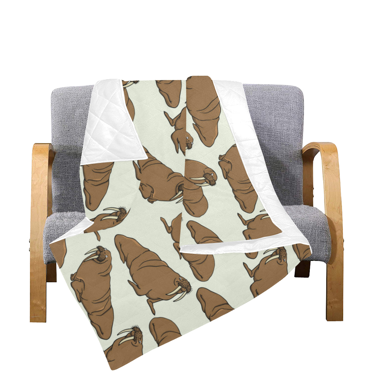Walrus Pattern Print Design 03 Premium Quilt