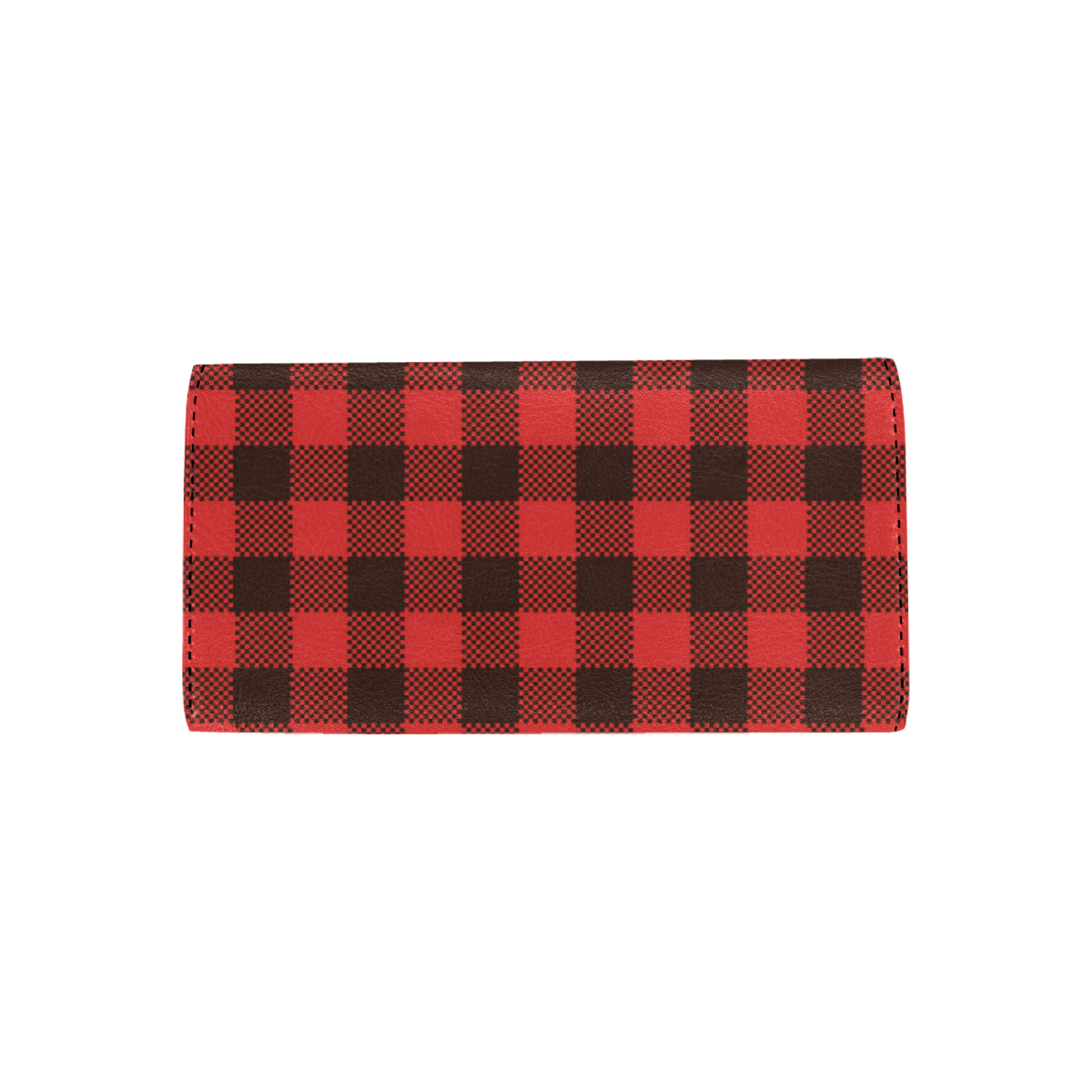 Buffalo check Red Pattern Print Design 05 Women's Trifold Wallet