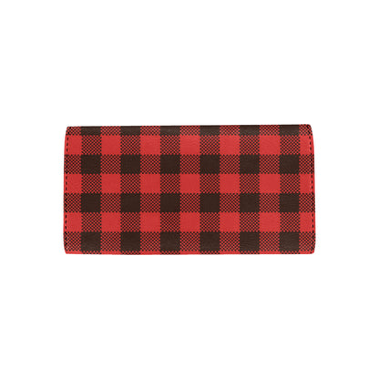 Buffalo check Red Pattern Print Design 05 Women's Trifold Wallet