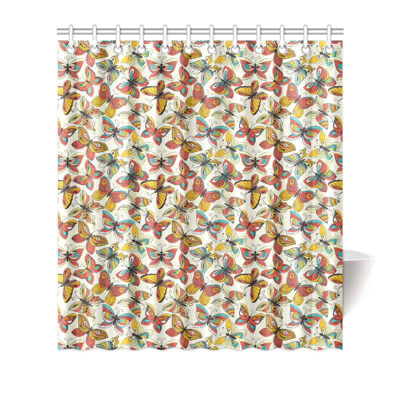 Butterfly Pattern Print Design 02 Shower Curtain