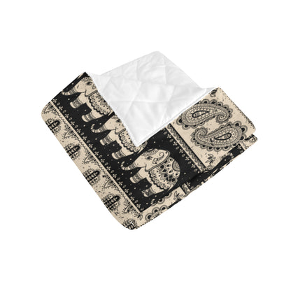 Elephant Hansa Lotus Pattern Premium Quilt